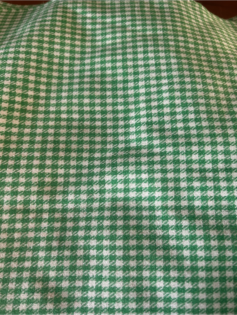 Green Houndstooth Wool Fabric